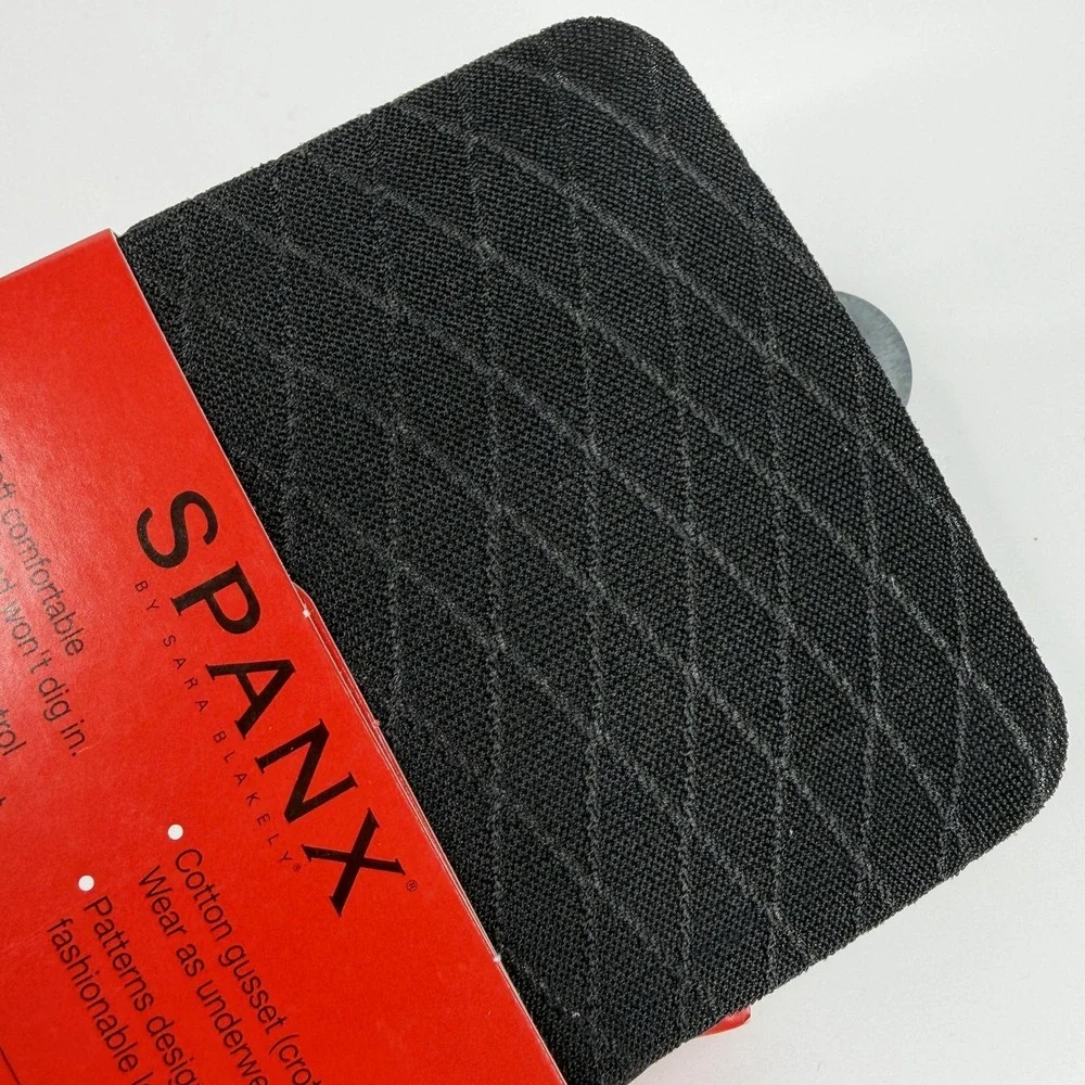 Spanx Tight-End Leggings Womens Size B Black Diamond Foil Patterned Bodyshaping